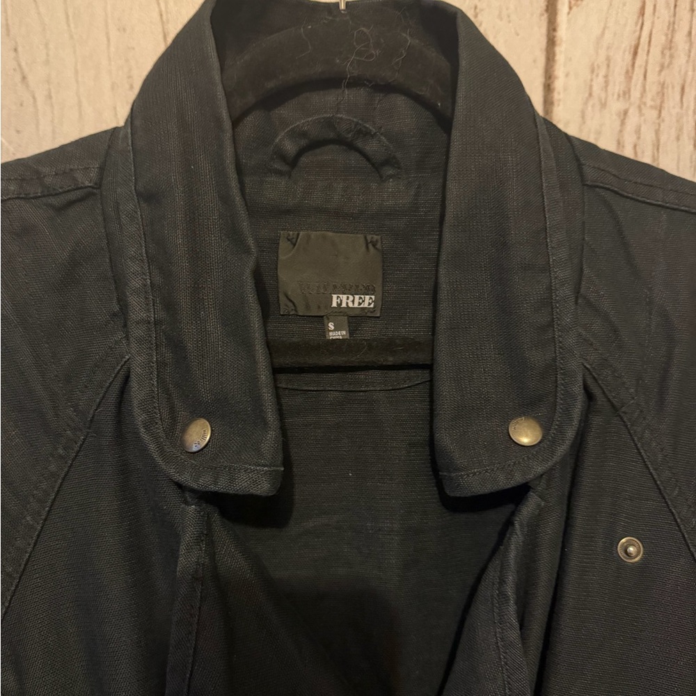 Wilfred Free Rayder Moto Utility Jacket Linen Blend Black Size Small - Picture 5 of 10